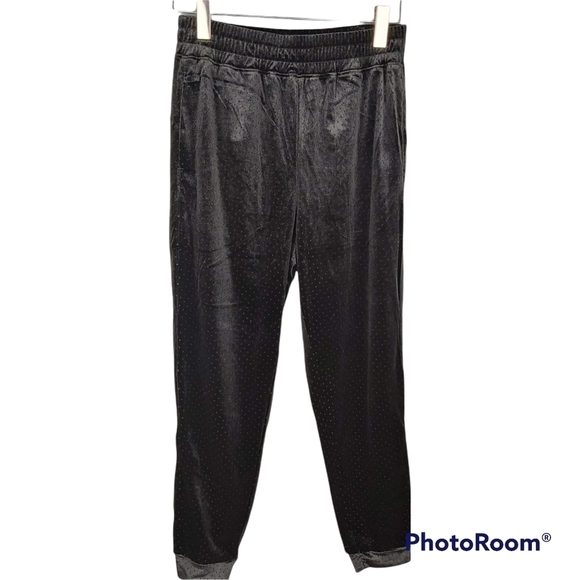 ONZIE black velvet velour jogger size SMALL/MEDIUM vintage look - Picture 1 of 10